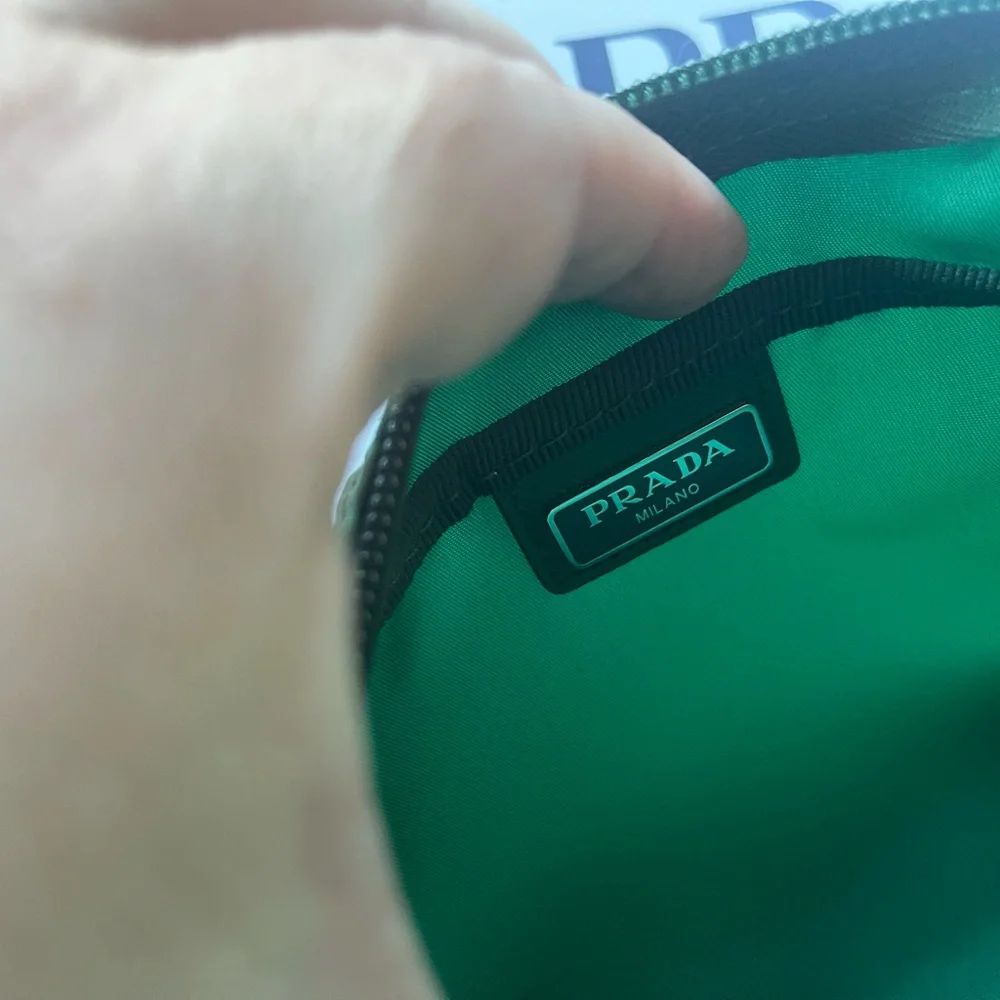 Prada Emerald Green Nylon Cosmetic Pouch